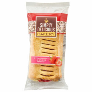 Simply Delicious Bakery Strawberry and Creme Danish in Package